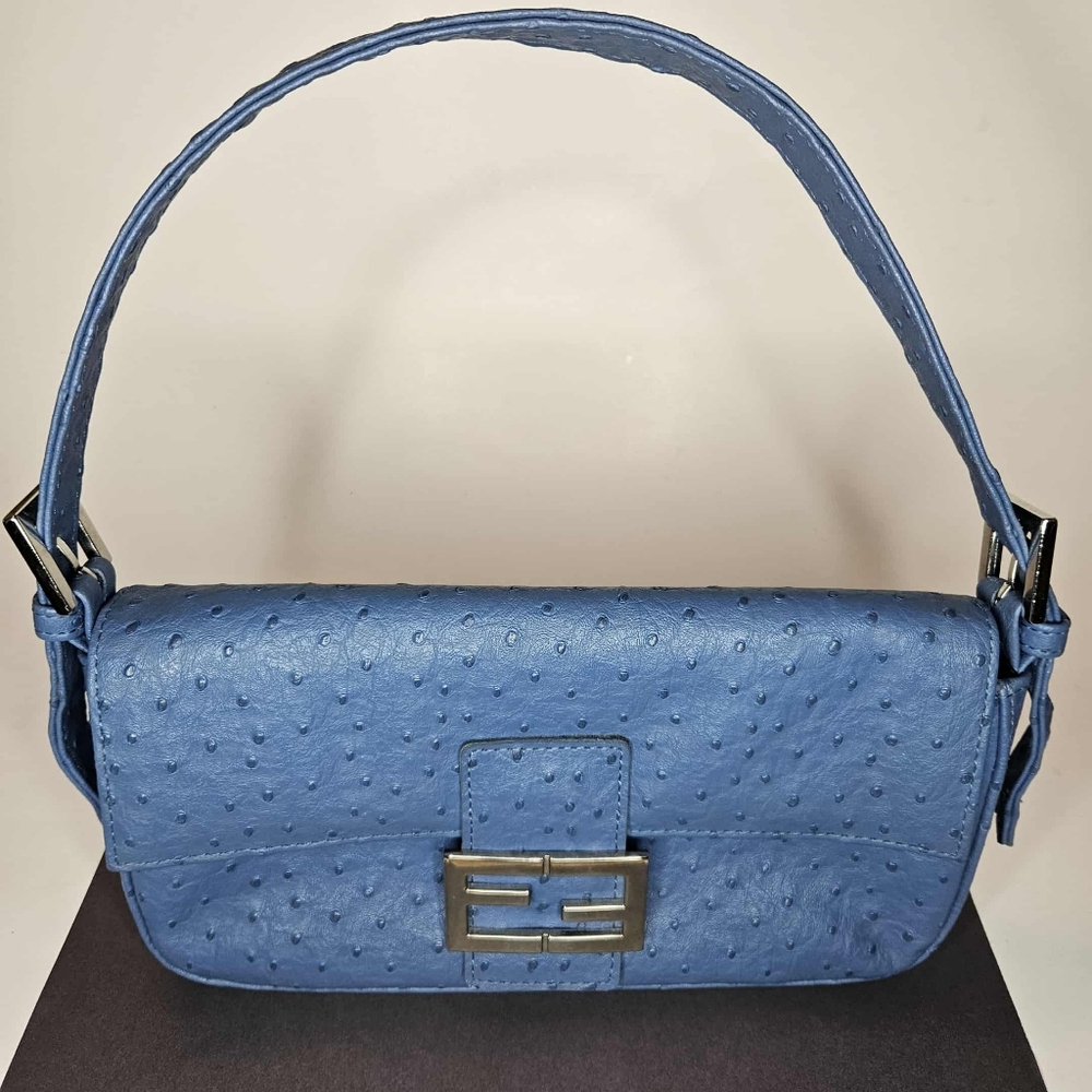 Small Blue Textured Handbag